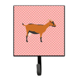 Caroline'S Treasures Oberhasli Goat Pink Check Wall Hook, Small, Multicolor