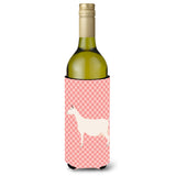 Caroline'S Treasures Saanen Goat Pink Check Decorative Bottle Hugger, 750 Ml, Multicolor