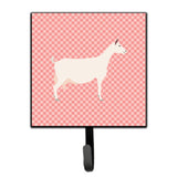 Caroline'S Treasures Saanen Goat Pink Check Wall Hook, Small, Multicolor
