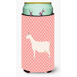 Caroline'S Treasures Saanen Goat Pink Check Decorative Can Hugger, Tall Boy, Multicolor