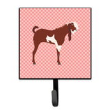 Caroline'S Treasures Jamnapari Goat Pink Check Wall Hook, Small, Multicolor