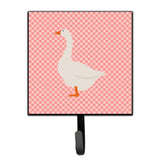 Caroline'S Treasures Embden Goose Pink Check Wall Hook, Small, Multicolor