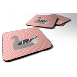 Caroline'S Treasures Pilgrim Goose Pink Check Decorative Coasters, 3.5, Multicolor