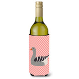 Caroline'S Treasures Pilgrim Goose Pink Check Decorative Bottle Hugger, 750 Ml, Multicolor