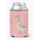 Caroline'S Treasures Steinbacher Goose Pink Check Decorative Can Hugger, Multicolor