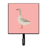 Caroline'S Treasures Steinbacher Goose Pink Check Wall Hook, Small, Multicolor
