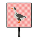 Caroline'S Treasures West Of England Goose Pink Check Wall Hook, Small, Multicolor
