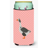 Caroline'S Treasures West Of England Goose Pink Check Decorative Can Hugger, Tall Boy, Multicolor