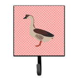 Caroline'S Treasures Chinese Goose Pink Check Wall Hook, Small, Multicolor