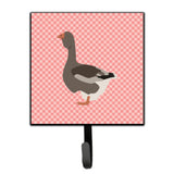 Caroline'S Treasures Toulouse Goose Pink Check Wall Hook, Small, Multicolor