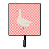 Caroline'S Treasures Roman Goose Pink Check Wall Hook, Small, Multicolor