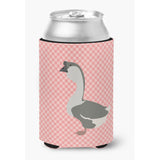 Caroline'S Treasures African Goose Pink Check Decorative Can Hugger, Multicolor