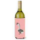 Caroline'S Treasures African Goose Pink Check Decorative Bottle Hugger, 750 Ml, Multicolor