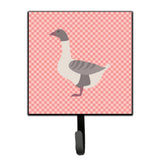 Caroline'S Treasures Buff Grey Back Goose Pink Check Wall Hook, Small, Multicolor