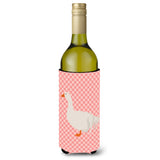 Caroline'S Treasures Sebastopol Goose Pink Check Decorative Bottle Hugger, 750 Ml, Multicolor