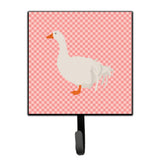 Caroline'S Treasures Sebastopol Goose Pink Check Wall Hook, Small, Multicolor