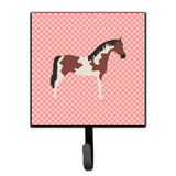 Caroline'S Treasures Pinto Horse Pink Check Wall Hook, Small, Multicolor