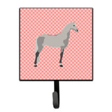 Caroline'S Treasures Orlov Trotter Horse Pink Check Wall Hook, Small, Multicolor