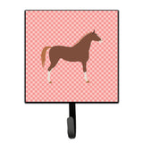 Caroline'S Treasures Hannoverian Horse Pink Check Wall Hook, Small, Multicolor