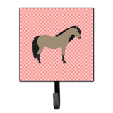 Caroline'S Treasures Welsh Pony Horse Pink Check Wall Hook, Small, Multicolor