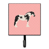 Caroline'S Treasures Cyldesdale Horse Pink Check Wall Hook, Small, Multicolor