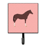Caroline'S Treasures English Thoroughbred Horse Pink Check Wall Hook, Small, Multicolor