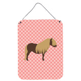 Caroline'S Treasures Shetland Pony Horse Pink Check Metal Print, 16Hx12W, Multicolor