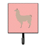 Caroline'S Treasures Llama Pink Check Wall Hook, Small, Multicolor