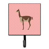 Caroline'S Treasures Vicugna Or Vicuna Pink Check Wall Hook, Small, Multicolor