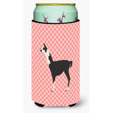 Caroline'S Treasures Llama Q' Ara Pink Check Decorative Can Hugger, Tall Boy, Multicolor