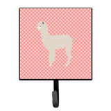 Caroline'S Treasures Alpaca Pink Check Wall Hook, Small, Multicolor