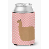 Caroline'S Treasures Alpaca Suri Pink Check Decorative Can Hugger, Multicolor