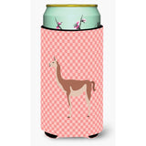 Caroline'S Treasures Guanaco Pink Check Decorative Can Hugger, Tall Boy, Multicolor
