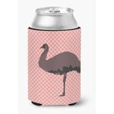 Caroline'S Treasures Emu Pink Check Decorative Can Hugger, Multicolor
