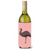 Caroline'S Treasures Emu Pink Check Decorative Bottle Hugger, 750 Ml, Multicolor