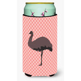 Caroline'S Treasures Emu Pink Check Decorative Can Hugger, Tall Boy, Multicolor