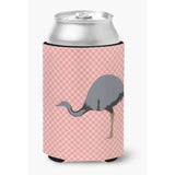 Caroline'S Treasures Rhea Pink Check Decorative Can Hugger, Multicolor