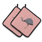 Caroline'S Treasures Rhea Pink Check Decorated Pot Holder, 7.5 X 7.5