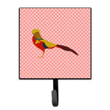 Caroline'S Treasures Golden Or Chinese Pheasant Pink Check Wall Hook, Small, Multicolor