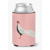 Caroline'S Treasures Silver Pheasant Pink Check Decorative Can Hugger, Multicolor