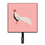 Caroline'S Treasures Silver Pheasant Pink Check Wall Hook, Small, Multicolor