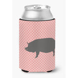 Caroline'S Treasures Berkshire Pig Pink Check Decorative Can Hugger, Multicolor