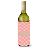 Caroline'S Treasures Welsh Pig Pink Check Decorative Bottle Hugger, 750 Ml, Multicolor