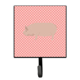 Caroline'S Treasures Welsh Pig Pink Check Wall Hook, Small, Multicolor
