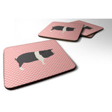 Caroline'S Treasures Hampshire Pig Pink Check Decorative Coasters, 3.5, Multicolor
