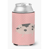 Caroline'S Treasures Gloucester Old Spot Pig Pink Check Decorative Can Hugger, Multicolor