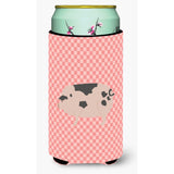 Caroline'S Treasures Gloucester Old Spot Pig Pink Check Decorative Can Hugger, Tall Boy, Multicolor