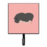 Caroline'S Treasures Vietnamese Pot-Bellied Pig Pink Check Wall Hook, Small, Multicolor