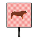 Caroline'S Treasures Duroc Pig Pink Check Wall Hook, Small, Multicolor
