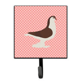 Caroline'S Treasures Large Pigeon Pink Check Wall Hook, Small, Multicolor